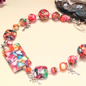 Rainbow Beads Multicolor Fairy Necklace