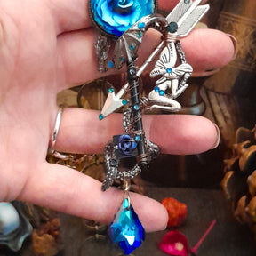 Blue Dragon Necklace Skeleton Key