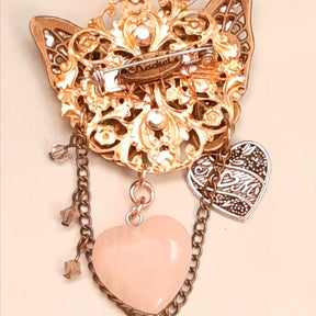 
Victorian style vintage style steampunk butterfly brooch detail shot featuring world-renowned genuine Swarovski crystals and antiqued nature-inspired accents

