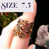 Butterfly Filigree Flower Ring - Size 7.5