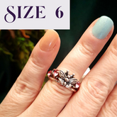 Butterfly Rose Pink Crystal Ring Size 6