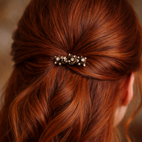 Hairclip Crystal Rose Flowers Barrette