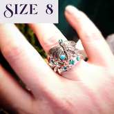 Dragonfly Fairy Turquoise Ring - Size 8