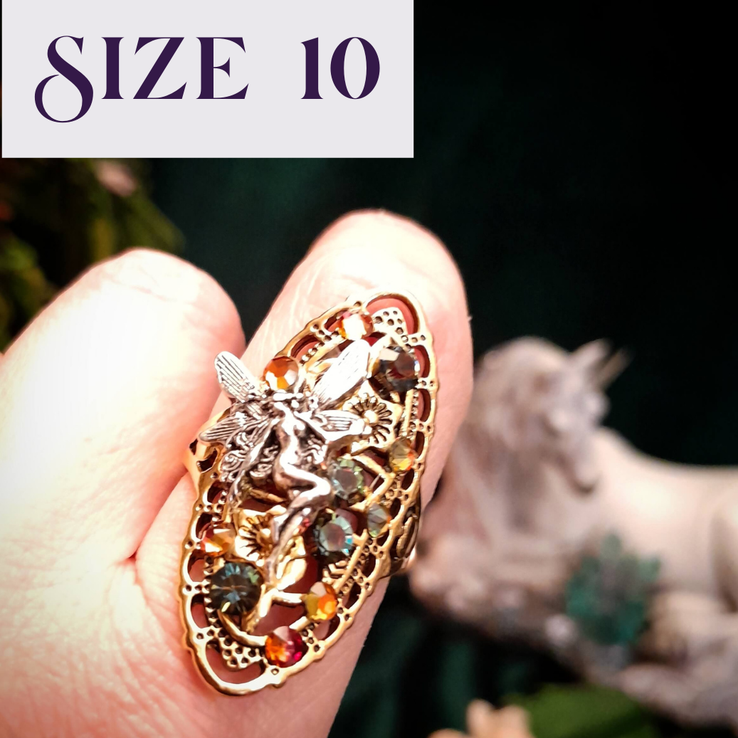 Fairy Fantasy Crystal Ring  - Size 10
