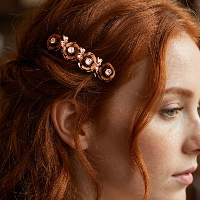 Hairclip Fairies Flowers & Crystals