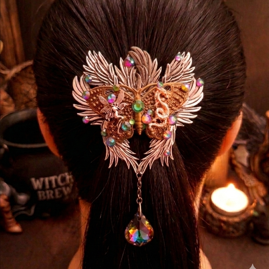 Hairclip Butterfly Fairy Wings Multicolor