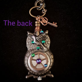 Forest Owl Clock Pendant Necklace