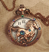 Horse Pocket Watch Equestrian Necklace