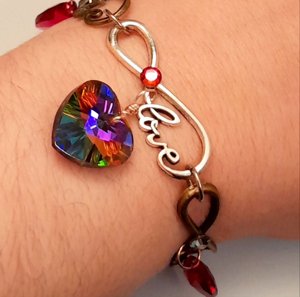 Bracelet Crystal Hearts | Eternity Love Jewelry