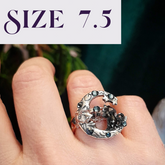 Cat & Moon Rose Gold Ring - Size 7.5