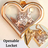Necklace Locket Pendant Heart Openable Alice in Wonderland