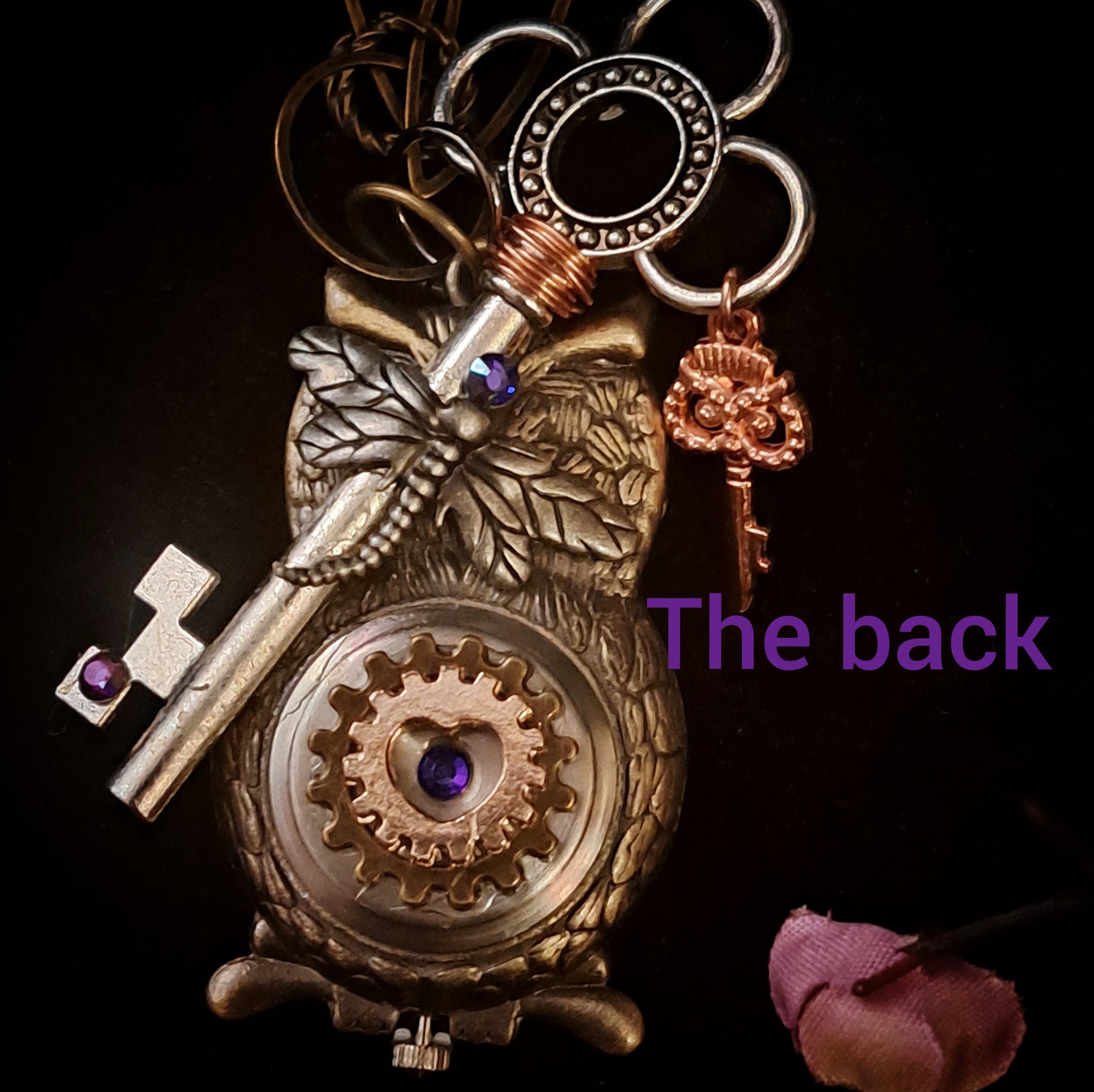 Owl Pendant Fantasy Clock Necklace