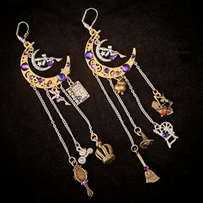 Purple Chandelier Witchy Earrings
