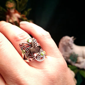 Butterfly Hummingbird Nature Ring Size 7