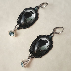 Crow Witchy Cabochon Earrings