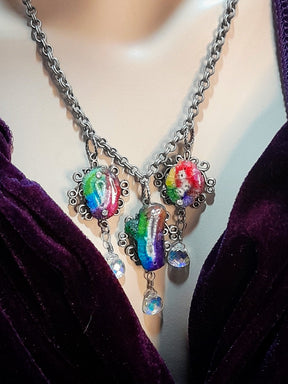Rainbow Stone Crystal AB Necklace