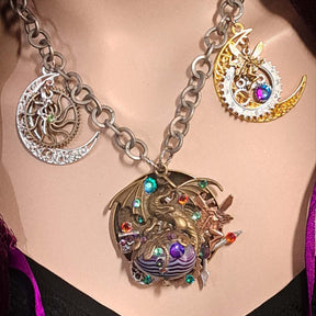 Fantasy Dragon Amethyst Necklace