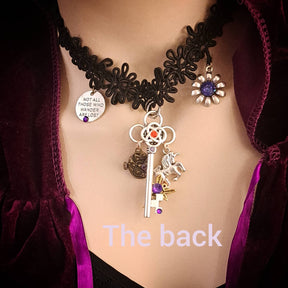 Black Fabric Choker Fantasy Necklace