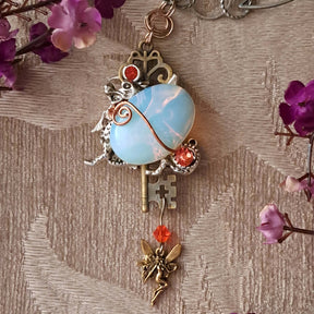 White Opal Fantasy Dragon Necklace