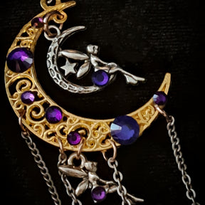 Purple Chandelier Witchy Earrings