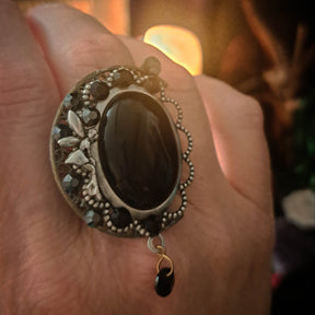 Black Moon Fantasy Adjustable Ring