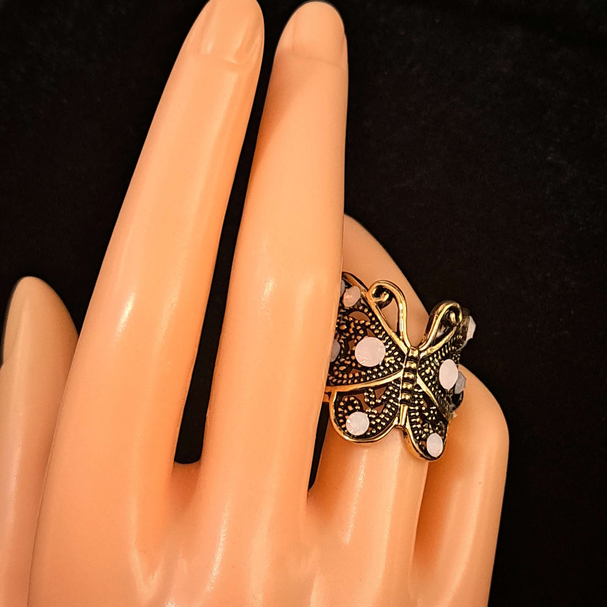 Size 6 Butterfly Hummingbird Filigree Ring