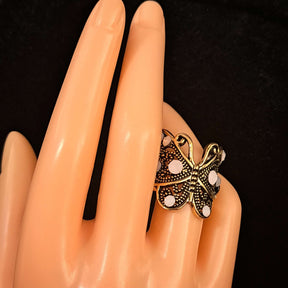 Butterfly Hummingbird Filigree Ring Size 6