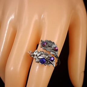 Amethyst Crystal Fairy Adjustable Ring