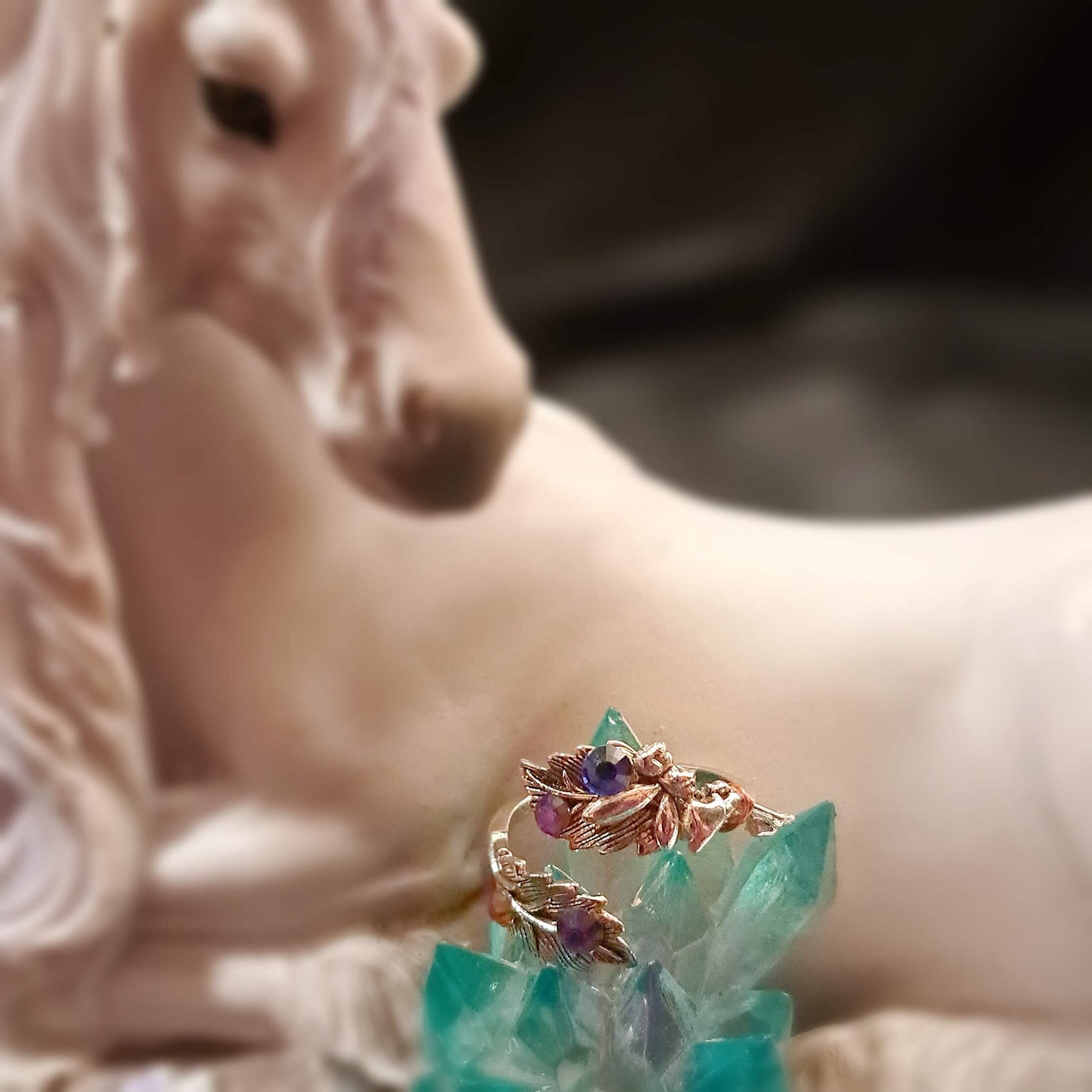 Amethyst Crystal Fairy Adjustable Ring