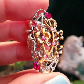 Flower Fairy Pink Crystals Ring - Size 5.5