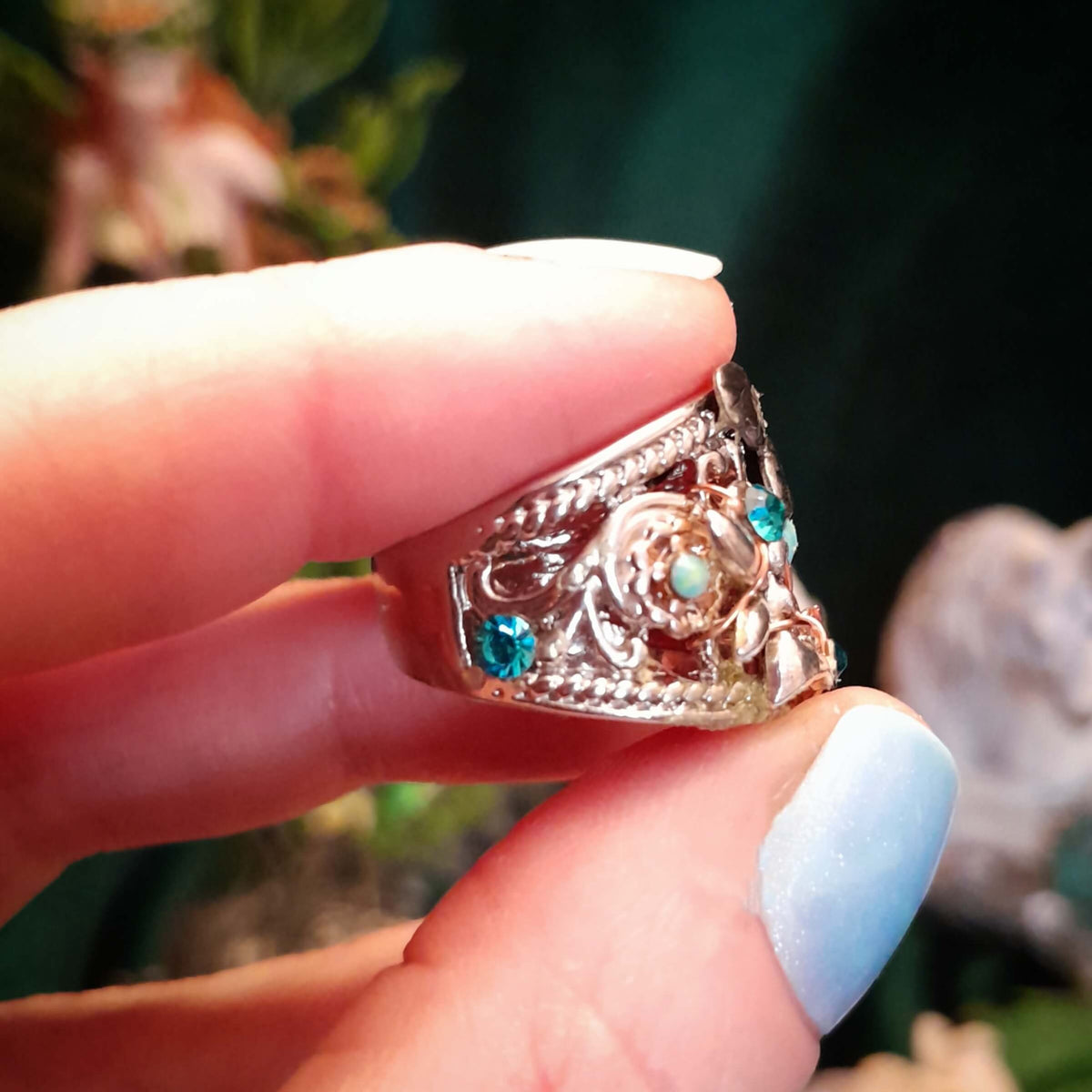 Dragonfly Fairy Turquoise Ring - Size 8