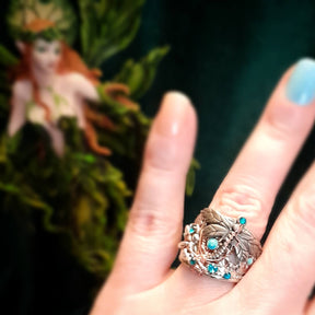 Dragonfly Fairy Turquoise Ring - Size 8