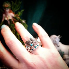 Dragonfly Fairy Turquoise Ring - Size 8