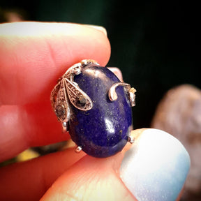 Adjustable Lapis Lazuli Dragonfly Ring