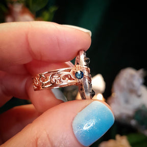 Moon Cat Rose Gold Ring - Size 7.5