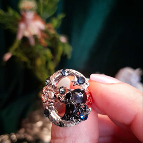 Cat & Moon Rose Gold Ring - Size 7.5