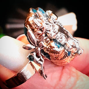 Turquoise Geode Unicorn Fairy Adjustable Ring