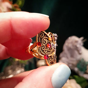 Butterfly Filigree Flower Ring - Size 7.5