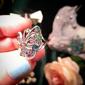 Butterfly Fairy Filigree Ring Size 8