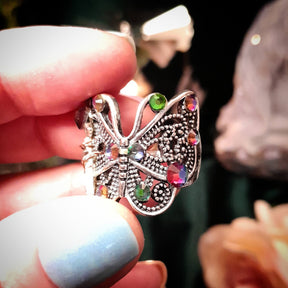 Butterfly Fairy Filigree Ring Size 8