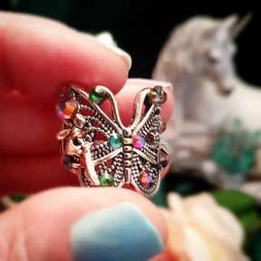 Butterfly Fairy Filigree Ring Size 8