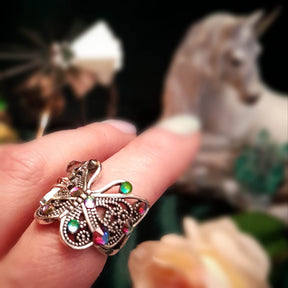 Butterfly Fairy Filigree Ring Size 8
