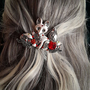 Fox Red Crystals Hair Clip Barrette