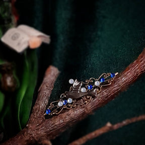 Small Hummingbird Blue Crystal Hairclip