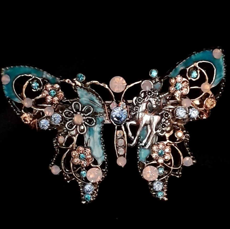 Statement Turquoise Butterfly Hairclip Barrette