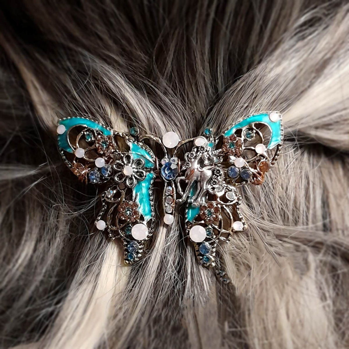 Statement Turquoise Butterfly Hairclip Barrette