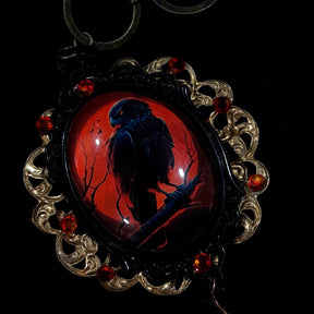 Red Crow Cabochon Statement Necklace