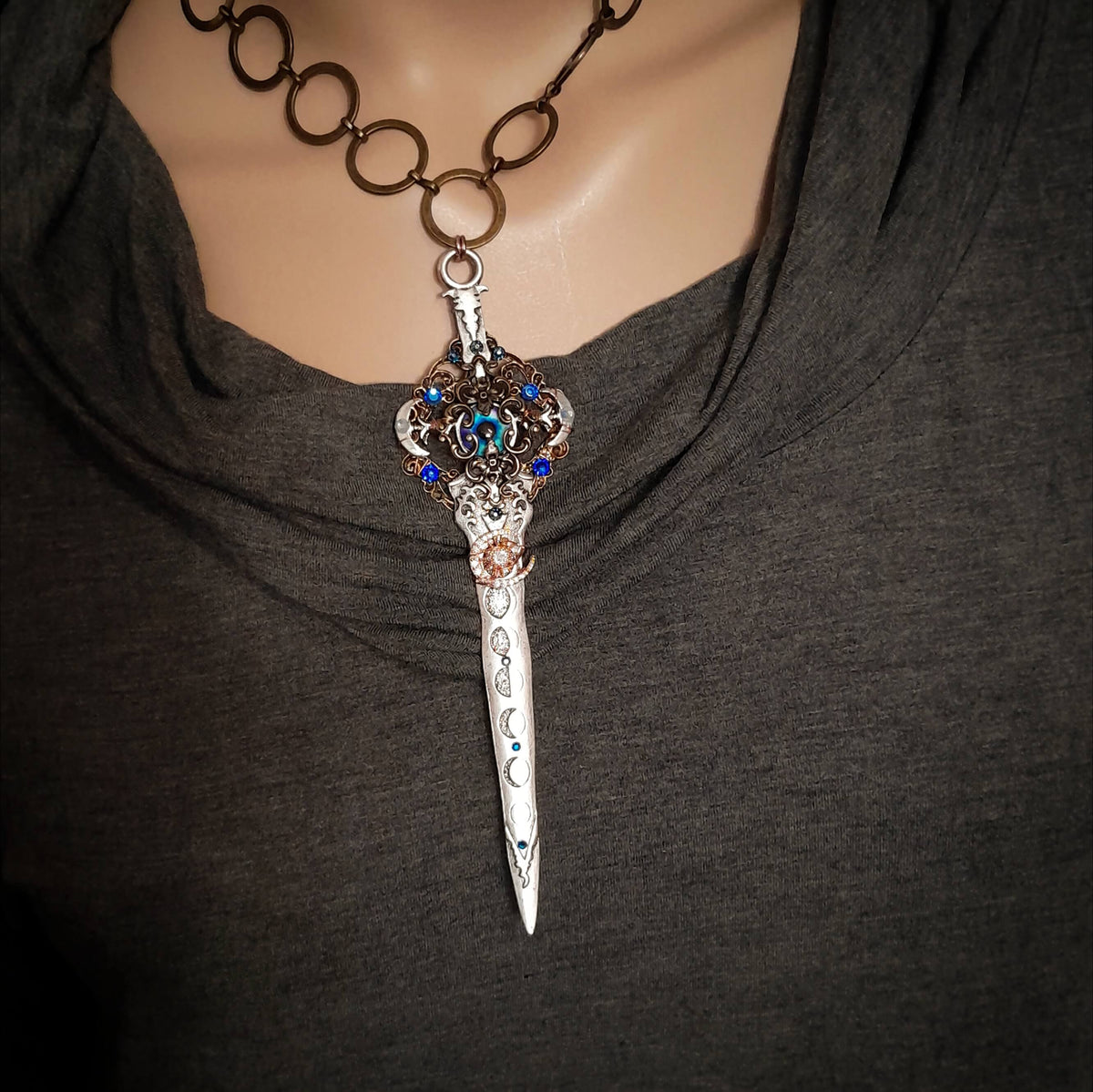 Sword Dragon Eye Fantasy Necklace