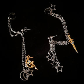 Silver Star Sword Fairy Ear Cuffs