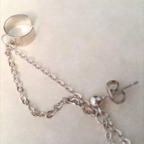 Moon & Stars Chain Cuff Earrings